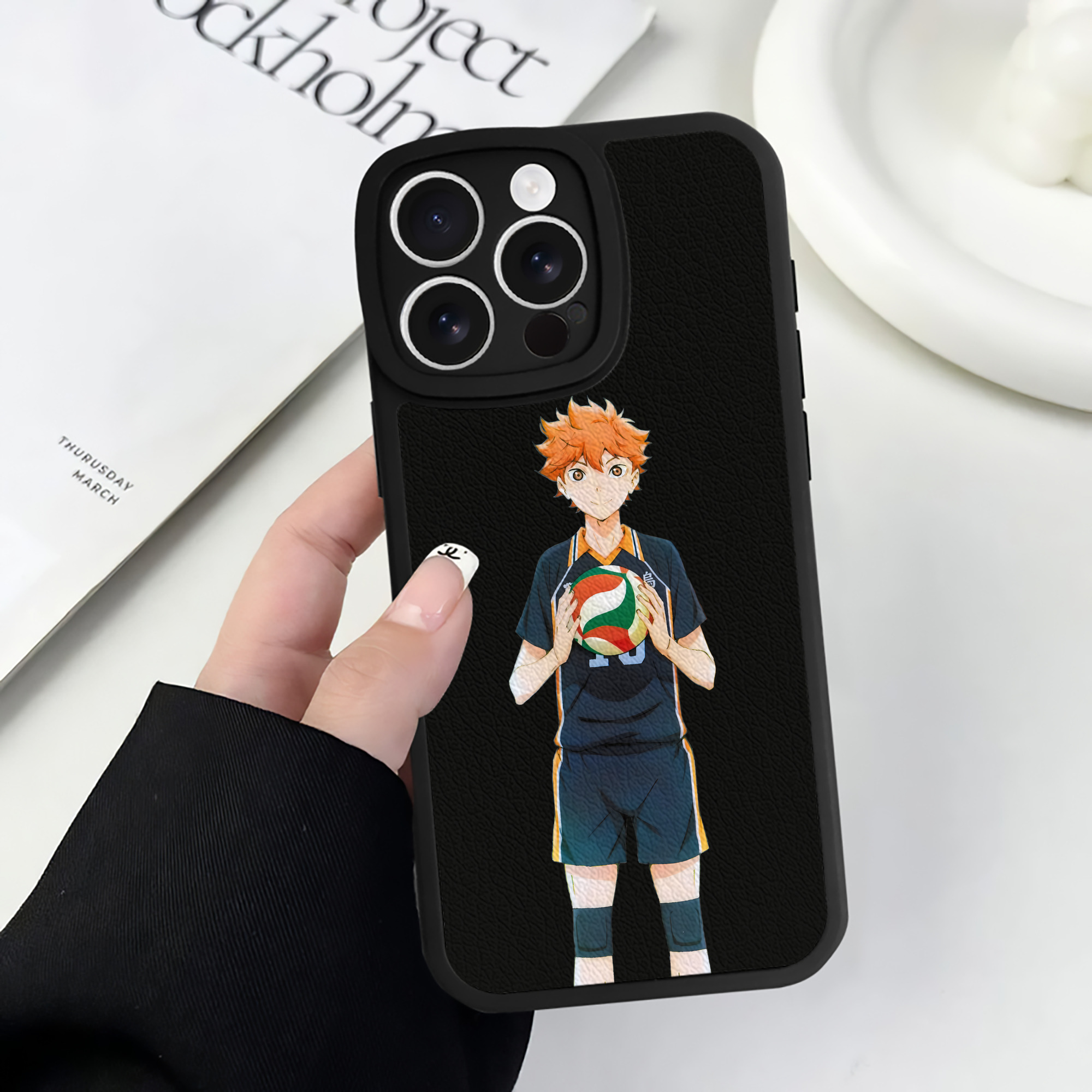 （画像用） ハイキュー!! Haikyu!! 【iPhone 16シリーズ対応】シリコンスマホケース（レザー調） 材質：シリコン